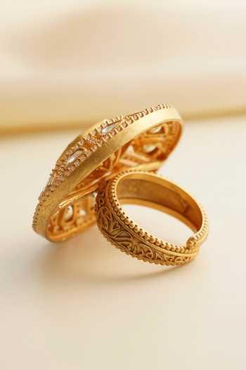 Shop_MRJEWELS_White The Saanvi Moissanite Embellished Ring _at_Aza_Fashions