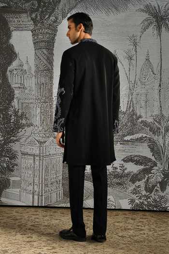 Shop_Asuka_Black Abstract Metallic Pattern Kurta With Pant _at_Aza_Fashions