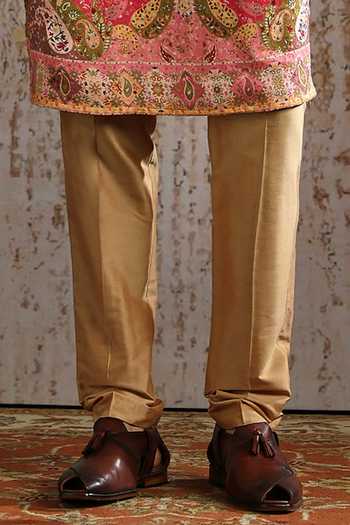 Asuka_Pink Pashmina Embroidery Ornamental Thread Work Bundi Kurta Set _Online_at_Aza_Fashions