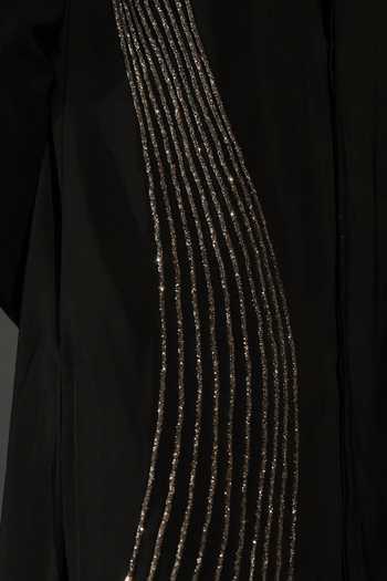 ROHIT DOSHI_Black Polyester Carbon Embroidered Kurta And Pant Set _Online_at_Aza_Fashions