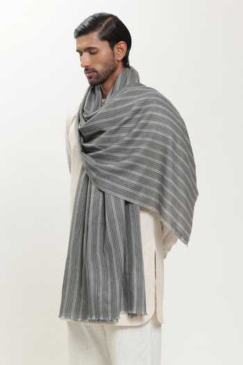 Buy_SHAZA_Multi Color Checkered Heritage Pashmina Stole _at_Aza_Fashions
