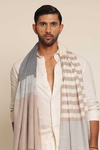 Shop_SHAZA_Multi Color Rekha Artwork Stole _at_Aza_Fashions