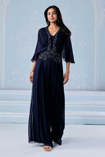 Buy_Seema Thukral_Navy Nova Hand Work Jumpsuit _at_Aza_Fashions