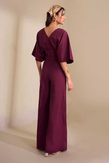 Naintara Bajaj_Wine In Motion State Jumpsuit _Online_at_Aza_Fashions