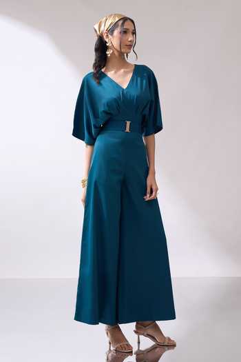 Buy_Naintara Bajaj_Blue Waves Of Elegance Jumpsuit With Belt 