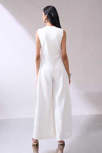 Naintara Bajaj_Black Grace In Contrast Color Block Jumpsuit _Online_at_Aza_Fashions