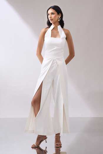 Shop_Naintara Bajaj_Ivory Corset Bodice Jumpsuit 