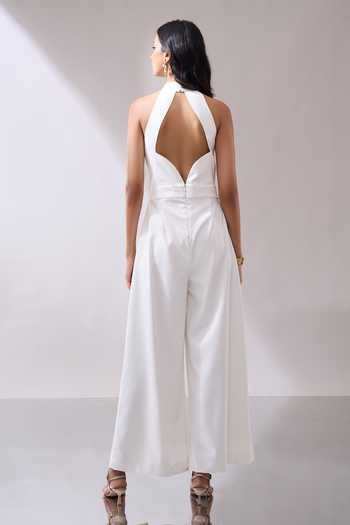 Naintara Bajaj_Ivory Corset Bodice Jumpsuit _Online_at_Aza_Fashions