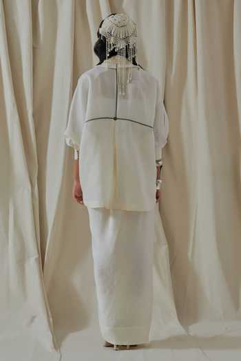 Shop_Aseem Kapoor_White Linen Collared Mandala Embroidered Shirt _at_Aza_Fashions