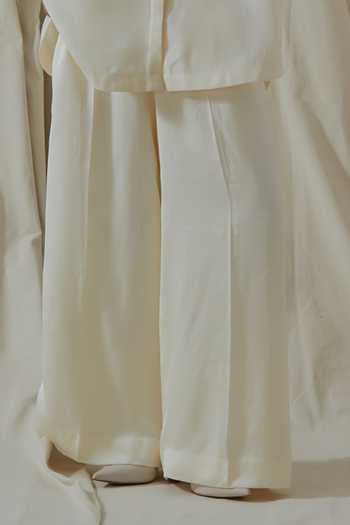 Buy_Aseem Kapoor_White Linen, Silk Collared Mandala Placement Embroidered Shirt And Trouser Set _Online_at_Aza_Fashions