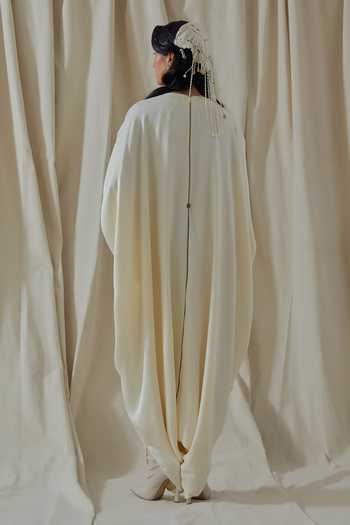 Shop_Aseem Kapoor_White Vayu Yoke Embroidered Jumpsuit _at_Aza_Fashions