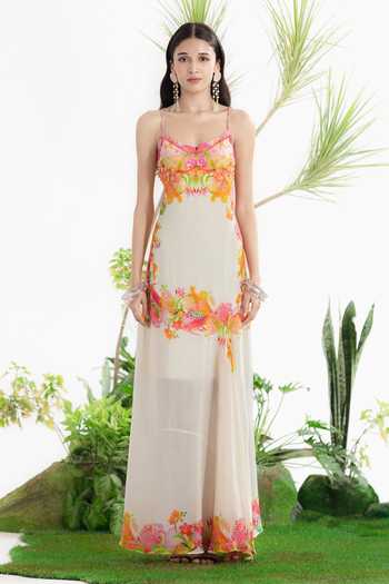 Buy_Siddhartha Bansal_Multi Color Crepe Sweetheart Neck Crazy For You Day Dress _at_Aza_Fashions