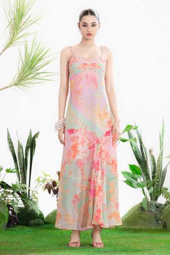 Buy_Siddhartha Bansal_Multi Color Crepe Sweetheart Neck Dreamlover Day Dress _at_Aza_Fashions