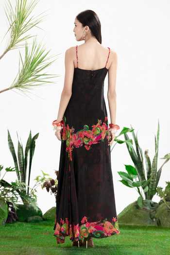 Shop_Siddhartha Bansal_Black Crepe Sweetheart Neck Take My Breath Away Dress _at_Aza_Fashions
