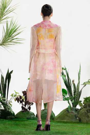 Shop_Siddhartha Bansal_Multi Color Crepe, Organza Bandeau Neck Fun Girl Top Skirt Set _at_Aza_Fashions