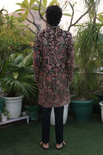 Dev Ki Raha_Multi Color Georgette Zulfikar Embroidered Kurta Set _Online_at_Aza_Fashions