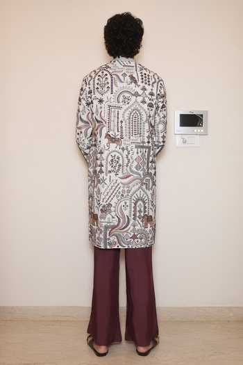 Dev Ki Raha_Multi Color Georgette Neel Garh Embroidered Kurta Set _Online_at_Aza_Fashions