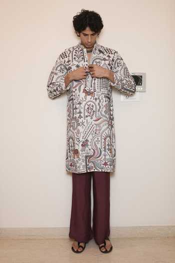 Buy_Dev Ki Raha_Multi Color Georgette Neel Garh Embroidered Kurta Set _at_Aza_Fashions
