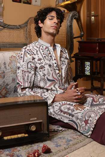 Buy_Dev Ki Raha_Multi Color Georgette Neel Garh Embroidered Kurta Set _Online