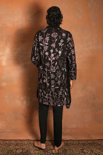 Shop_Dev Ki Raha_Pink Georgette Aariz Embroidered Kurta Set _at_Aza_Fashions