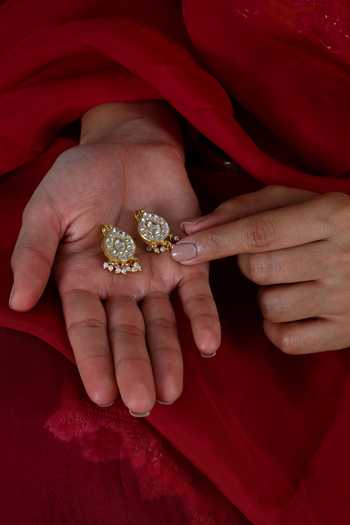 Buy_Shlok Jewels_White Jadau Kundan Earcuffs _Online_at_Aza_Fashions