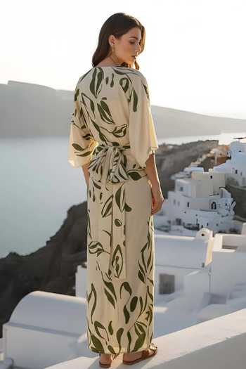 Shop_Poppi_White Bemberg Round Neck Floral Printed Top And Wrap Skirt Set _at_Aza_Fashions