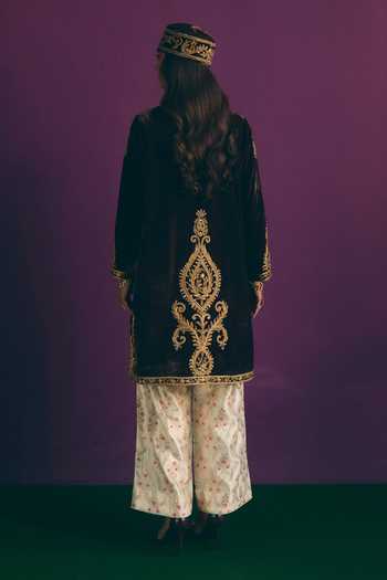Shop_Mirasa_Ivory Brocade Airi Kurta And Pant Set _at_Aza_Fashions