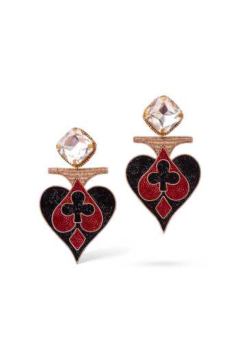 KARAARI_Black Suits Of Cards Enclosed Big Earrings _Online_at_Aza_Fashions