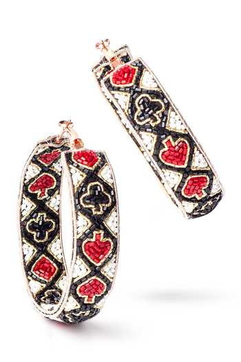 KARAARI_Black Suits Of Cards Hoops _Online_at_Aza_Fashions