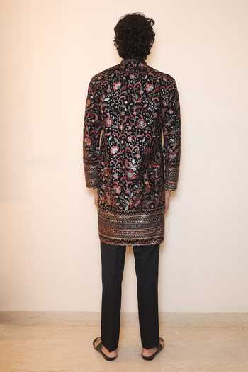 Dev Ki Raha_Multi Color Georgette Behruz Floral Embroidered Kurta Set _Online_at_Aza_Fashions