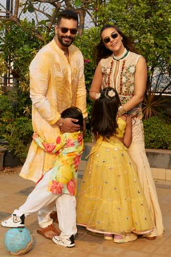 Aseem Kapoor_Multi Color Muslin, Net, Crepe Beads, Multicolor Embroidered Dress And Sharara Set 