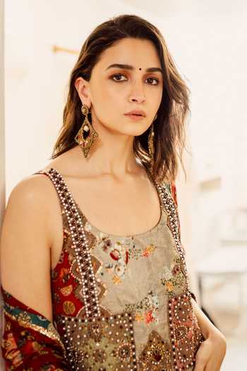 Aseem Kapoor_Multi Color Cotton, Satin, Silk Beads, Mehru Afghan Art Work Tunic Sharara Set _Online