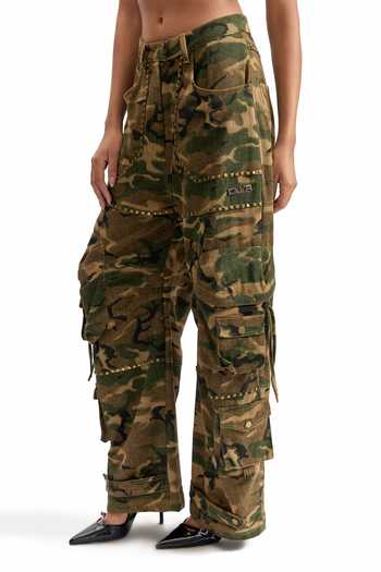 Buy_Cilvr_Brown Cotton Combat Studded Relaxed Suit And Pant Set _Online_at_Aza_Fashions