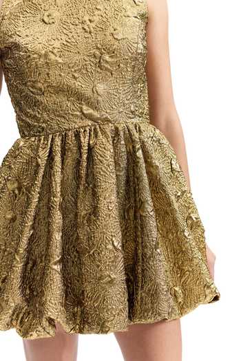 Buy_Cilvr_Gold Polyester Round Neck Antique Puffer Dress 
