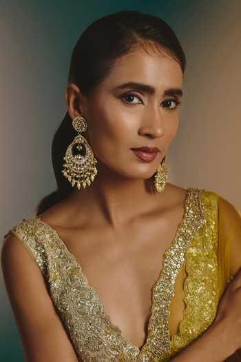 Buy_Namasya_Gold Plated Pearl Drop Earrings _at_Aza_Fashions