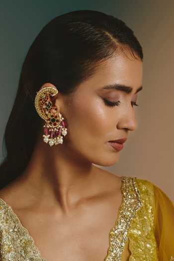 Buy_Namasya_Multi Color Embellished Drop Earrings  _at_Aza_Fashions