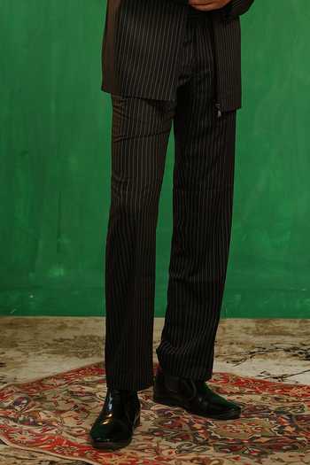 Shop_Ahi Clothing_Black Suiting Pinstriped Jacket And Trouser Co-ord Set 