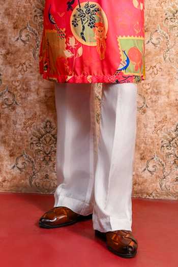 Yajy By Aditya Jain_Pink Muslin Arunima Printed Kurta And Pant Set _Online_at_Aza_Fashions