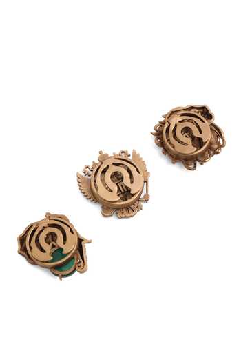 Cosa Nostraa_Gold Dominion Legacy Combo Button Covers - Set Of 3 _Online_at_Aza_Fashions