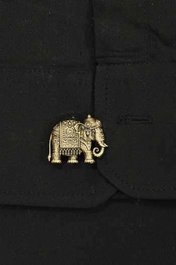 Shop_Cosa Nostraa_Gold Heritage Elephant Adorned Button Covers - Set Of 3 _Online_at_Aza_Fashions