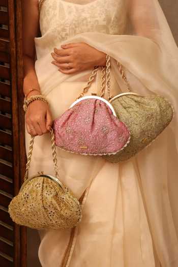 Buy_AMYRA_Pink Tarang Cutwork Vintage Purse 
