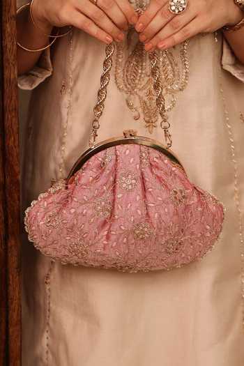 Shop_AMYRA_Pink Tarang Cutwork Vintage Purse 