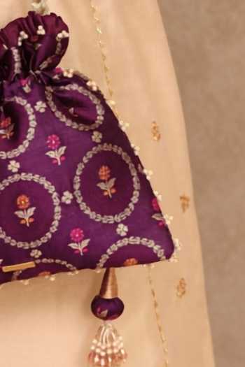 Buy_AMYRA_Purple Embroidery, Beads, Pearls, Zari, Tassels Jamal Silk Potli _Online_at_Aza_Fashions