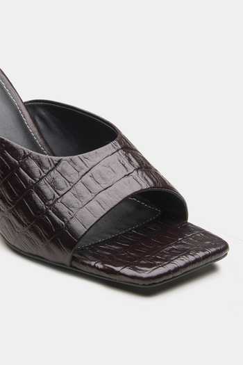 Oroh_Brown Cardiff Textured Leather Heels _at_Aza_Fashions