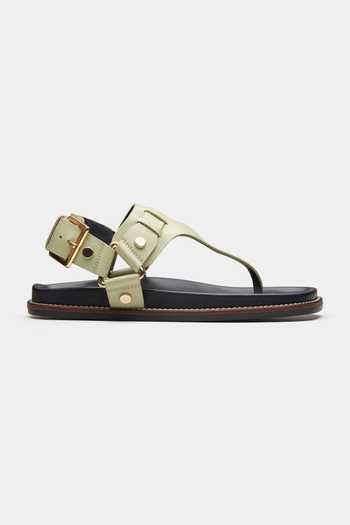 Oroh Green Edinburgh Metallic Buckle Strapped Sandals Online at Aza Fashions Oroh_Green Edinburgh Metallic Buckle Strapped Sandals_Online_at_Aza_Fashions