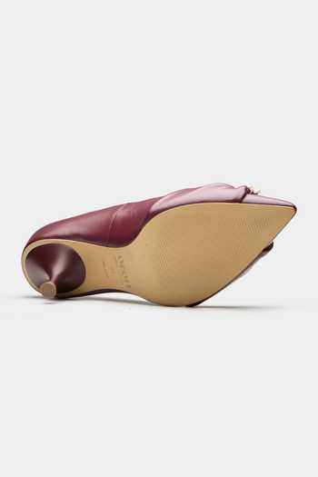 Buy_Oroh_Maroon Huddersfield Pearl Brooch Kitten Heels _Online_at_Aza_Fashions