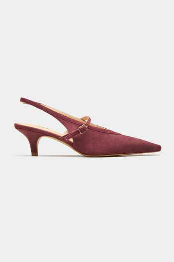 Oroh_Maroon Blackpool Pointed Toe Kitten Heels _Online_at_Aza_Fashions