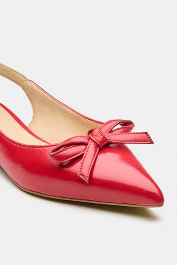Oroh_Red Dione Pointed Toe Bow Pumps _at_Aza_Fashions