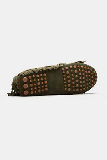Buy_Oroh_Green Cyra Fringed Loafers _Online_at_Aza_Fashions