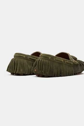 Shop_Oroh_Green Cyra Fringed Loafers _Online_at_Aza_Fashions